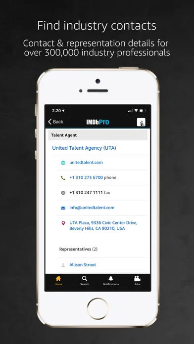 Screenshot di IMDbPro