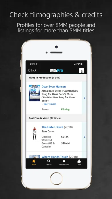 Screenshot di IMDbPro