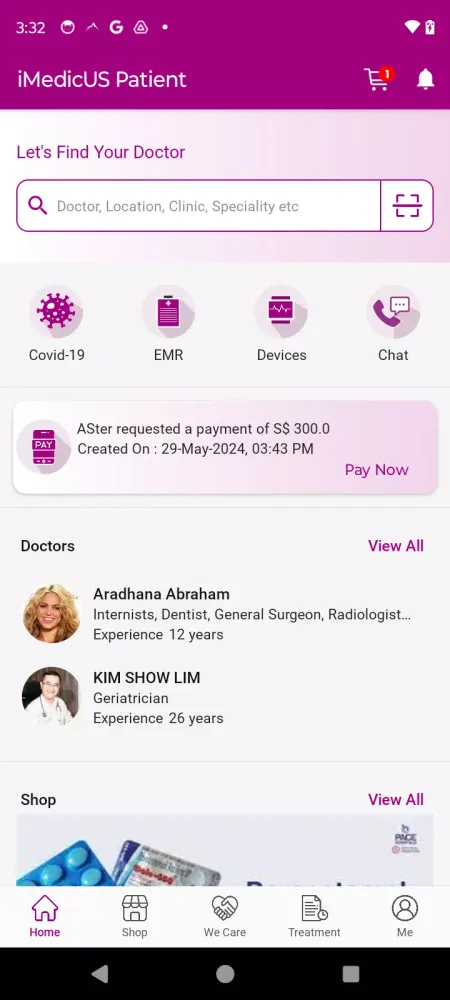 iMedicUS Patient Screenshots
