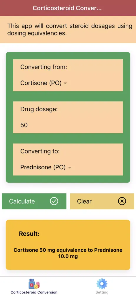 Corticosteroid Conversion应用截图