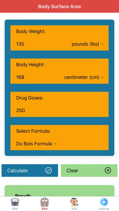 Body Calculator Pro Screenshots