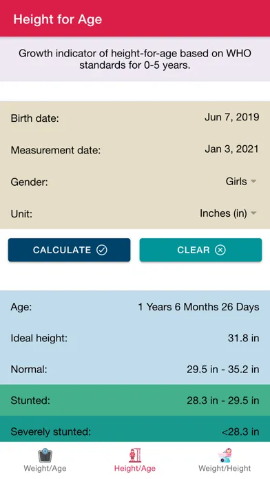 Child Growth Standards Screenshots