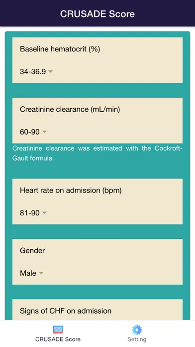 Crusade Risk Score for ACS應用截圖