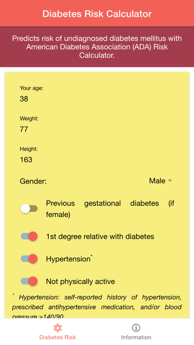 Capturas de pantalla de Diabetes Risk Score Calculator