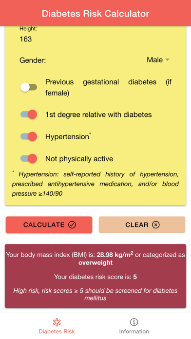 Capturas de pantalla de Diabetes Risk Score Calculator