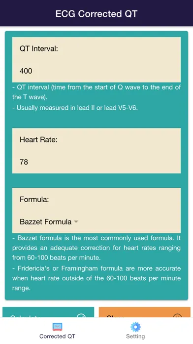 ECG - Corrected QT Interval Screenshots