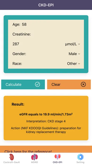 eGFR Calculators Pro Ekran Görüntüleri