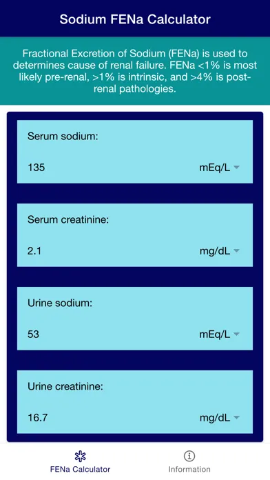 Sodium FENa Calculator 스크린샷