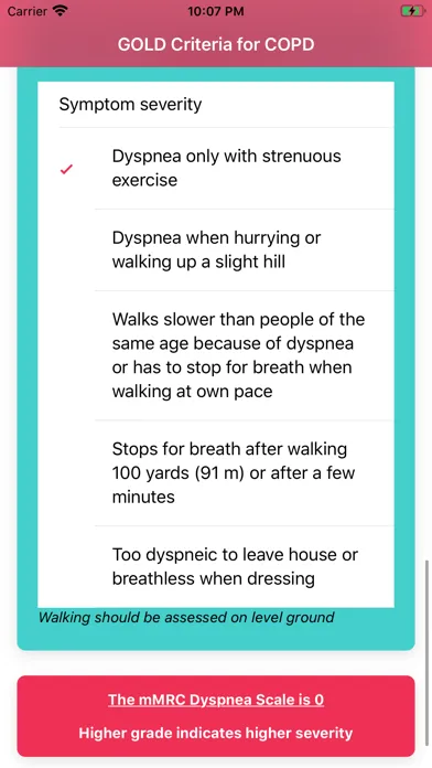 GOLD Criteria for COPD 스크린샷