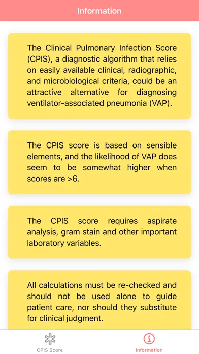 Zrzuty ekranu Pneumonia CPIS Score