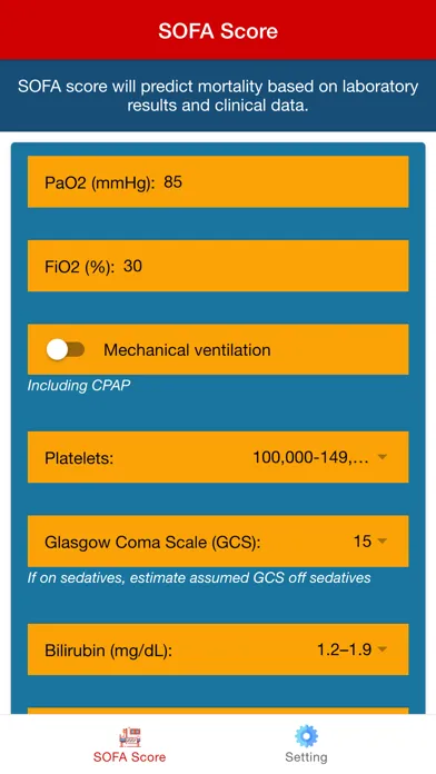 SOFA Score Calculator Pro應用截圖
