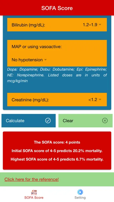 SOFA Score Calculator Pro應用截圖