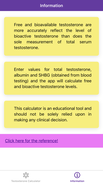 Capturas de tela do Testosterone Calculator Pro