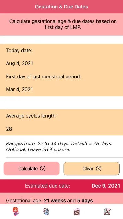 Pregnancy Due Dates Calculator スクリーンショット