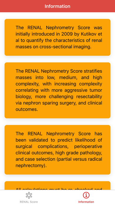 Ảnh chụp màn hình của Urology RENAL Nephrometry