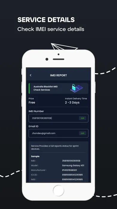 Ảnh chụp màn hình của Device IMEI Status Checker