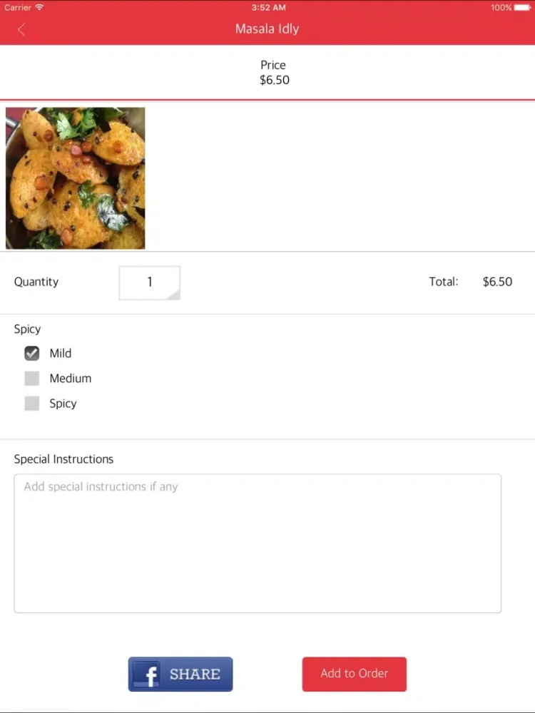 Dosa Hut NJ iPad  Ekran Görüntüleri