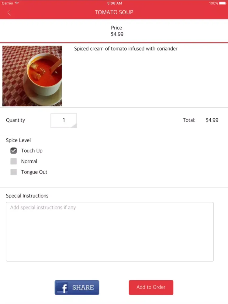 Ảnh chụp màn hình của Hyderabadi House iPad 