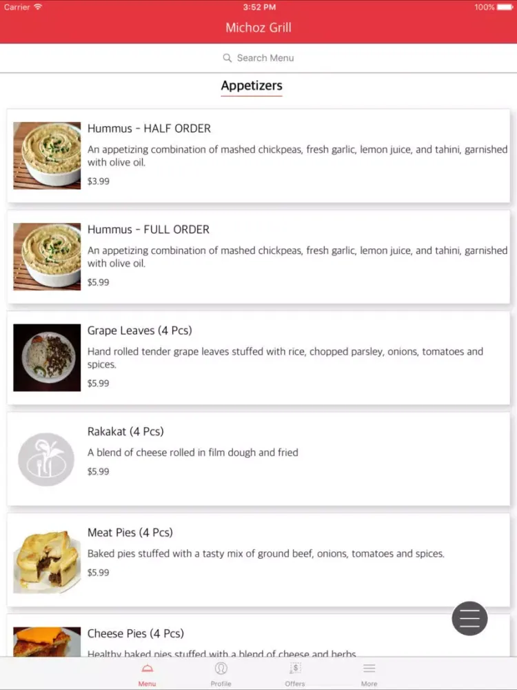 Capturas de pantalla de Micho'z Grill iPad 