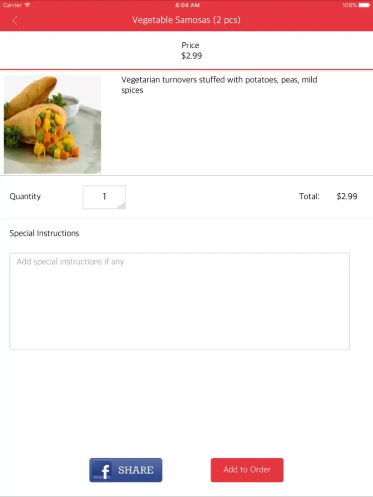 Village Indian Cuisine iPad  Screenshots