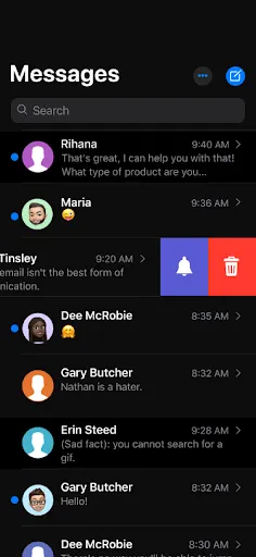 Tangkapan skrin Messages - Texting OS 17