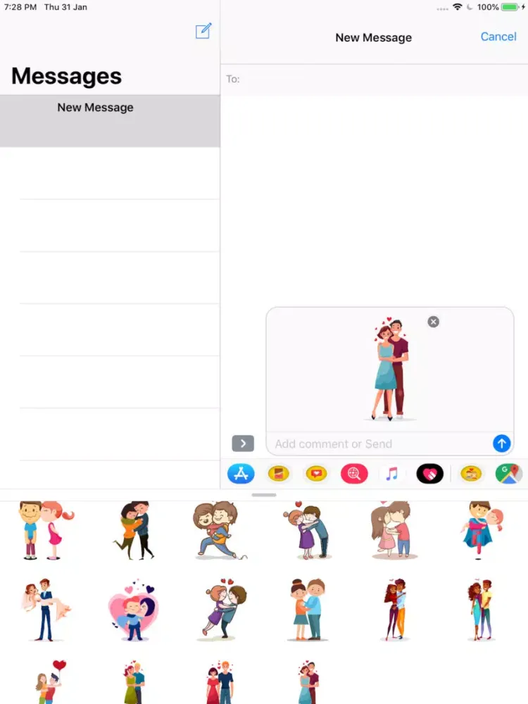 Hug Day Stickers iPad  Screenshots