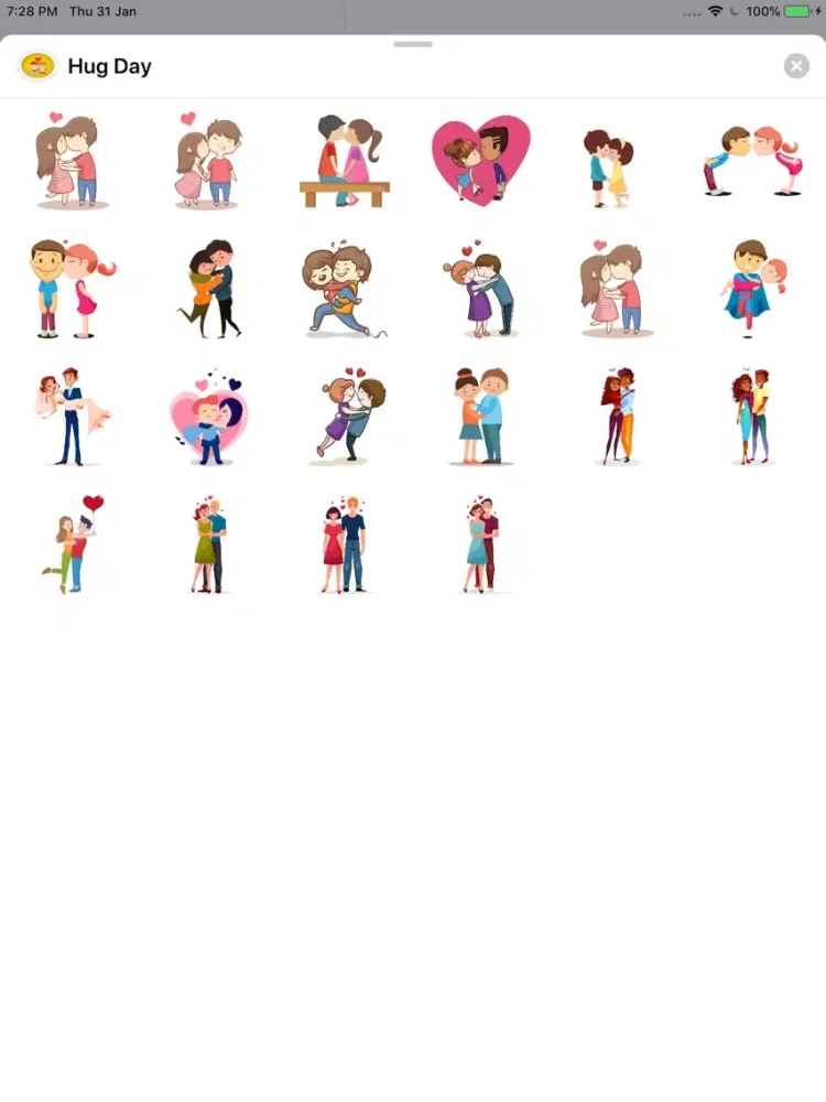 Hug Day Stickers iPad  Screenshots