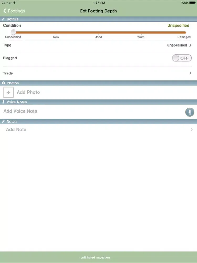 Tangkapan layar Construction Inspector iPad 