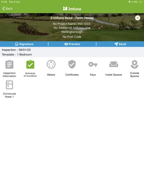 Imfuna Home Inspector. iPad  Screenshots
