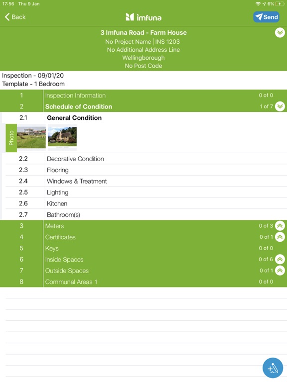 Imfuna Home Inspector. iPad  Screenshots
