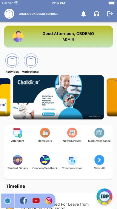 Capturas de pantalla de Chalkbox Administrator