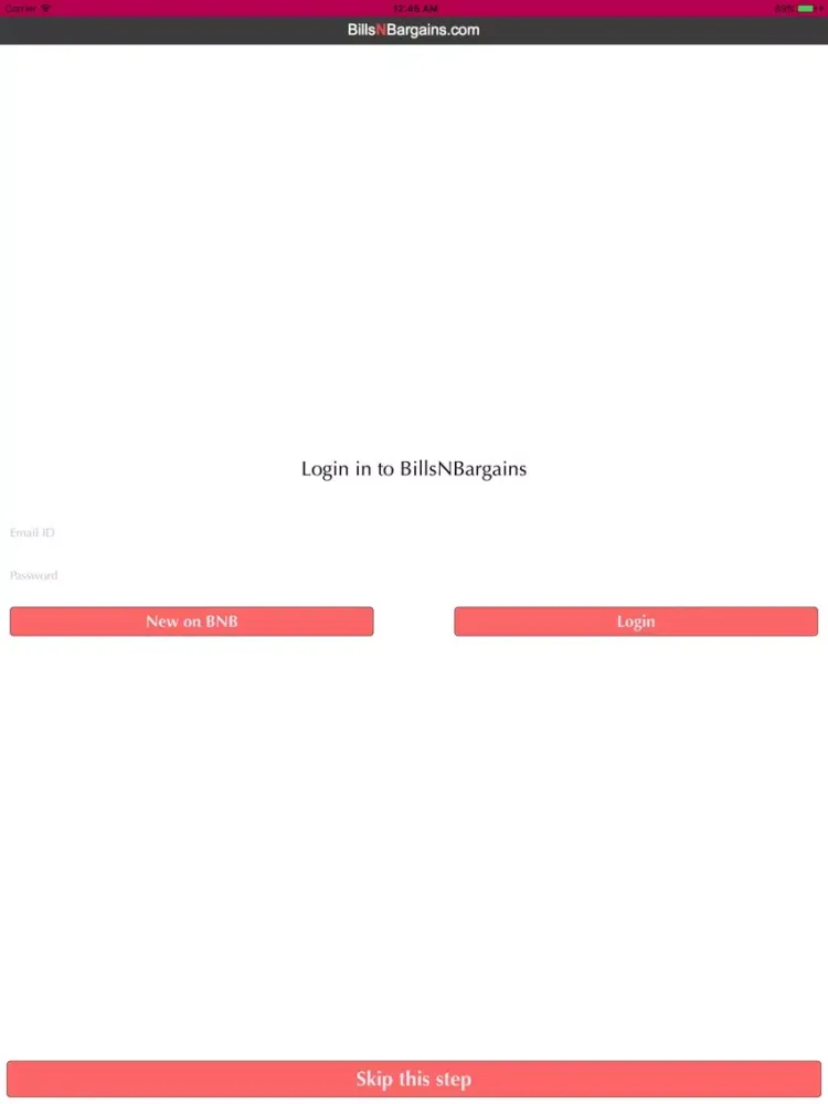 ภาพหน้าจอของ BillsNBargains iPad 