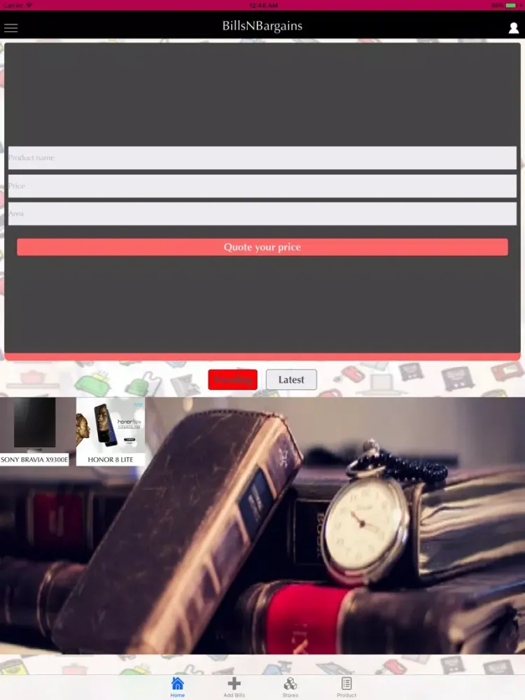 ภาพหน้าจอของ BillsNBargains iPad 