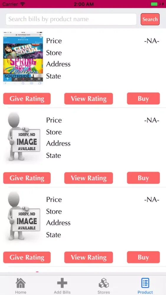ภาพหน้าจอของ BillsNBargains