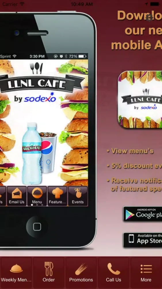 Capturas de pantalla de LLNL Cafeteria