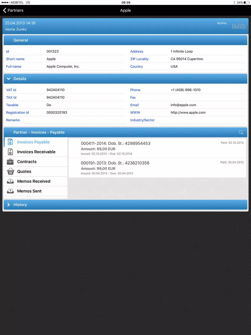 Capturas de tela do IMiS/mDMS for Citrix iPad 
