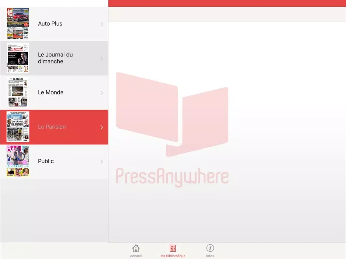 Capturas de tela do Pressanywhere iPad 
