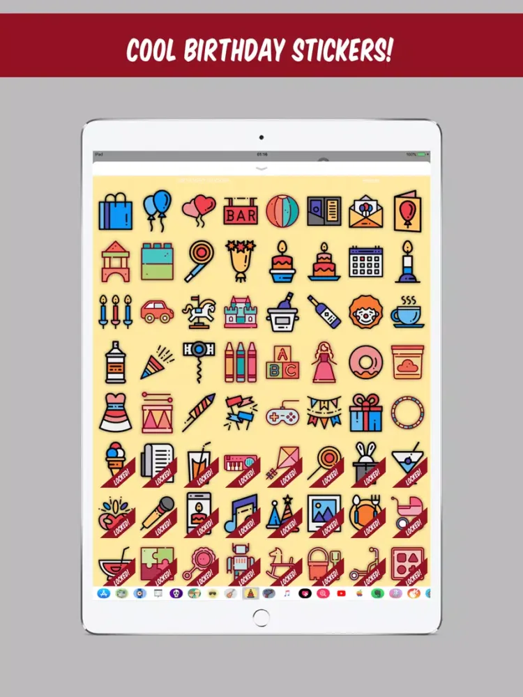 Birthday Sticker & Emoji iPad 應用截圖