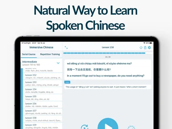 Ảnh chụp màn hình của Immersive Chinese iPad 