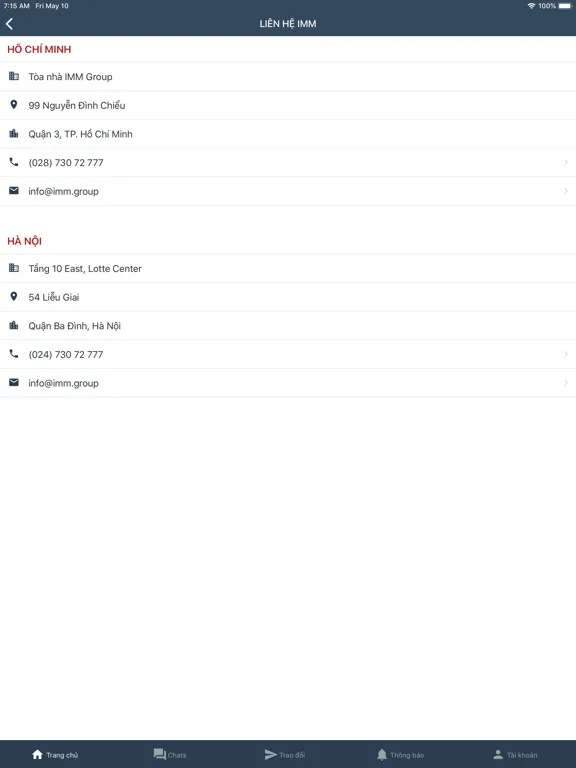 Capturas de pantalla de IMM Group iPad 