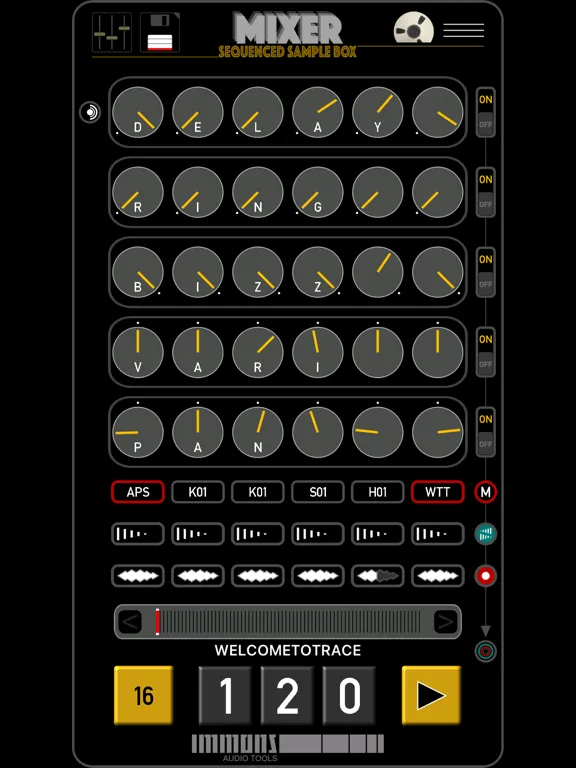 Trace Sequenced Sample Box iPad  Screenshots
