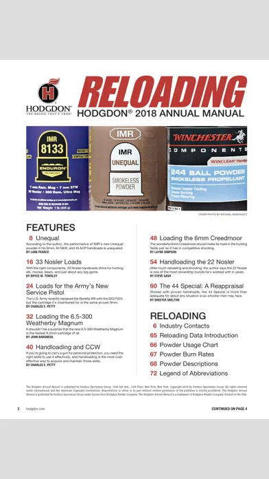Скриншоты Hodgdon Reloading Manual