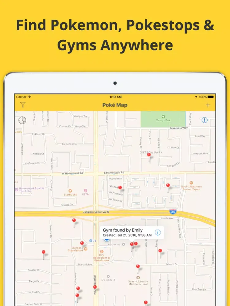 Map Radar - Guide For Pokemon Go: Search, Find and Share Rare Pokemon Location iPad  Screenshots