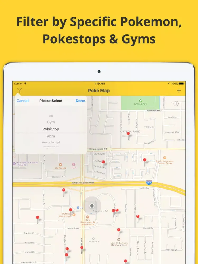 Map Radar - Guide For Pokemon Go: Search, Find and Share Rare Pokemon Location iPad  Screenshots