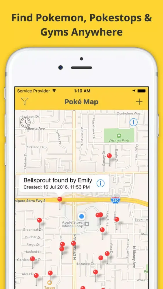 Map Radar - Guide For Pokemon Go: Search, Find and Share Rare Pokemon Location Screenshots