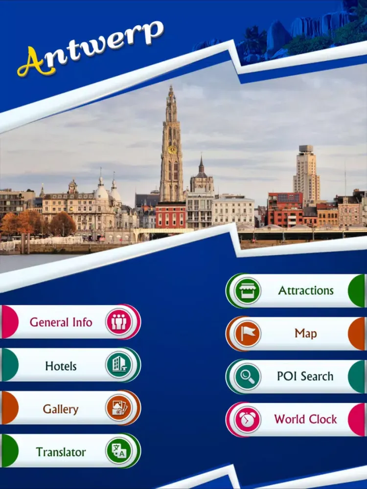 Tangkapan layar Antwerp City Guide iPad