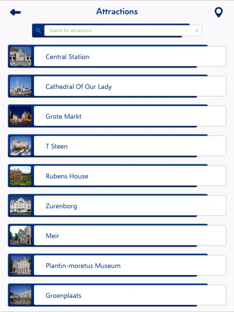 Tangkapan layar Antwerp City Guide iPad