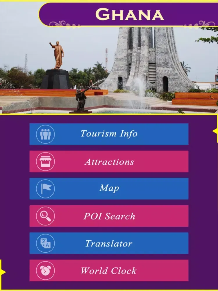 Ghana Tourism iPad  Screenshots