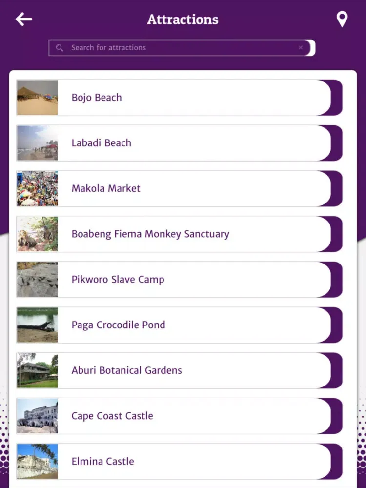 Ghana Tourism iPad  Screenshots