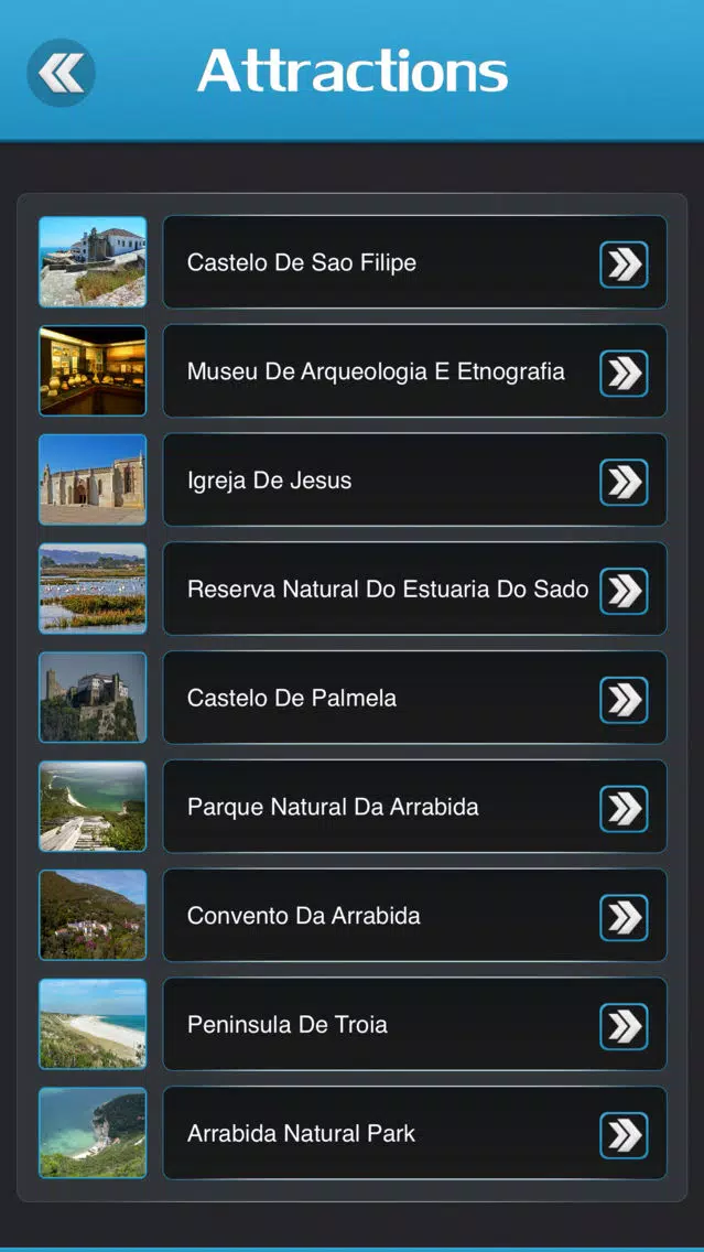 Capturas de tela do Setubal Travel Guide